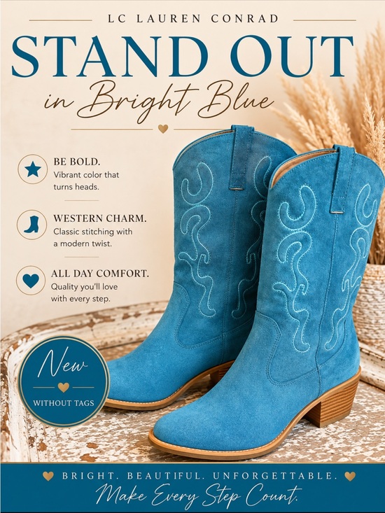 Shoes - Blue Western Boots